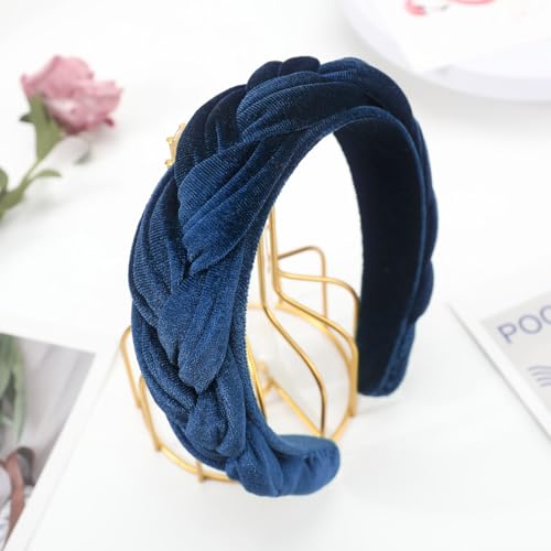 Image of DRESHOW Velvet Braided Headband Women Hair Hoop Elastic Hair Bands Fashion Headbands for Women