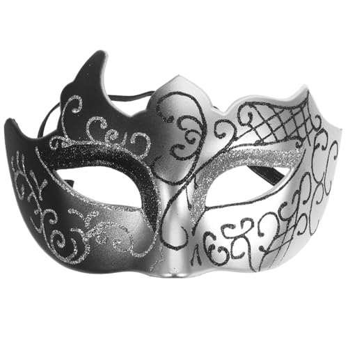 Máscara veneciana plateada BESPORTBLE de mujer para cosplay de Halloween y fiesta