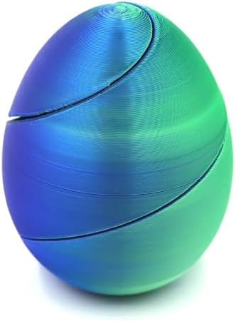 Twisty Fidget Egg, 3D Printed Slippery Egg Fidgets, Twisty Fidget Eggs, 3D Printed Slippery Fidget Egg, Easter Egg Toy, Rotating Fidget Puzzle Toy for Stress Relief for Children (B)