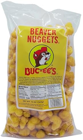 Buc-ee's Famous Beaver Nuggets Sweet Corn Puff Snacks, 13 Ounces (Pack of Two 13 Ounce Bags - 26 Ounces Total))