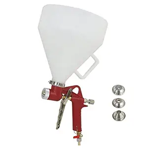 Air-ga Aluminium Texture Hopper Spray Paint Gun for Wall and Speaker DJ Cabinet 5 L Cup Capacity with 3 Nozzles (Red)