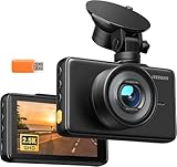iZEEKER 2.5K Dash Cam, 1440P QHD Car Camera with Free 32GB Card, 3' IPS Display, Night Vision, WDR, 170°Wide Angle, Loop Recording, G-Sensor Emergency Recording, 24H Parking Mode, Type C