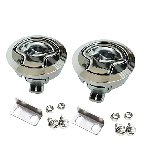 2Pcs Boat Latch Flush Pull Slam Latch For Marine Boat Boor Latches 1/4'' Door Cabinet Hardware Silver Zinc Alloy #TOP2