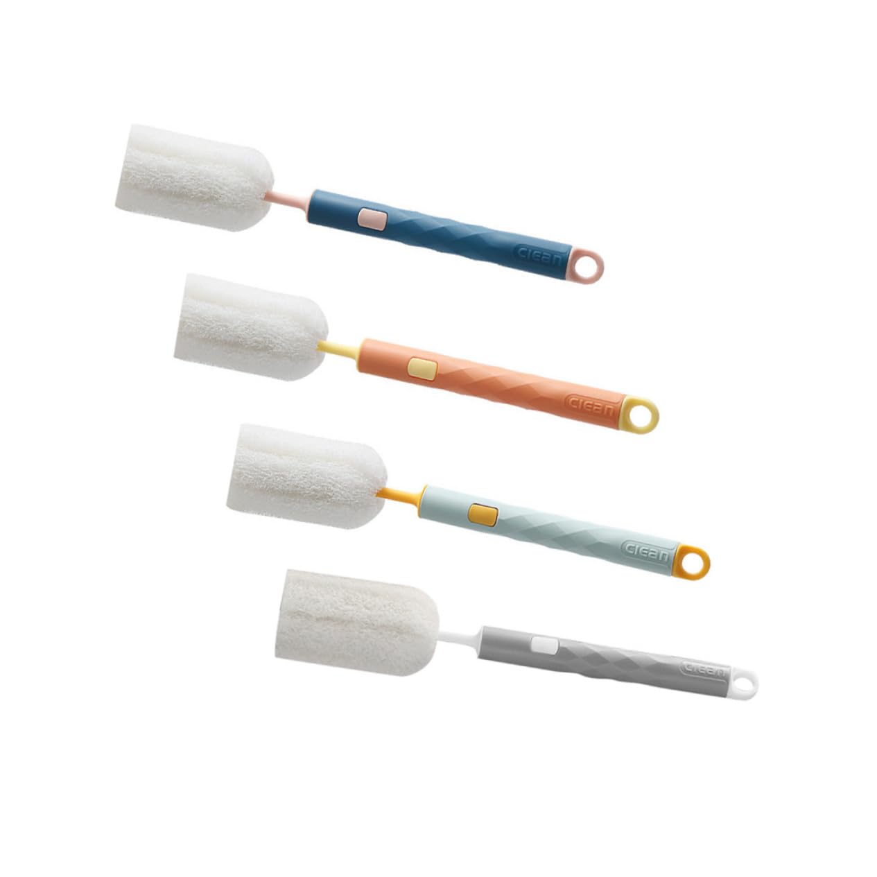 KOMBIUDA 4pcs Long Handle Brush Foam Cleaning Brush for Bottles Bottle Long Bottle Feeding Bottle Water Bottle Cleaner Long Handle Cup Brush Tumblers Sponge Cleaner Cloth