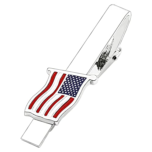 US Flag Tie Clip Clothing Accessories for Weddings, Business Meetings, Officers, Government Departments, Pilots, Soldiers, And Military Friends American Flag Tie Clip (Rectangles Gold)
