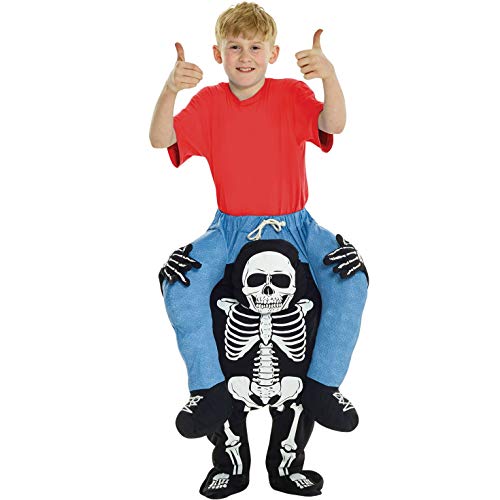 Morph Disfraz Esqueleto Niño A Hombros, Disfraz Halloween Niño, Traje Esqueleto para Carnaval y Halloween, Talla única