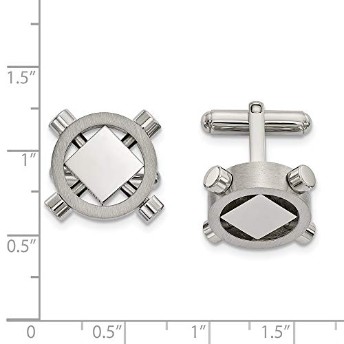 Mancuernillas de acero inoxidable para hombre 20mm x 17mm miniatura 2