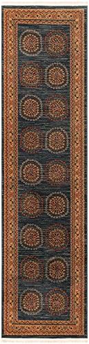 Rugs.com Kashkuli Gabbeh Collection Rug – 2' 7 x 10' Runner Blue Medium Rug Perfect for Hallways, Entryways