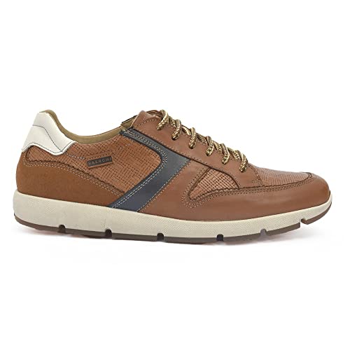 BAERCHI Zapatilla Casual de Hombre PALERMO2000, Fabricadas en Piel de Vacuno, con Cierre de Cordones y Suela de Caucho Hecho en España.