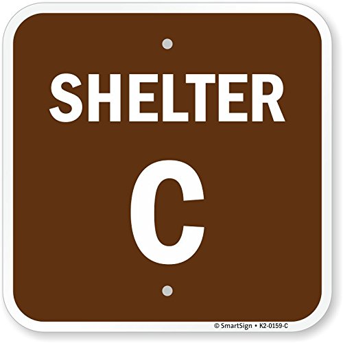 Panneau de camping réfléchissant Shelter C 30,5x30,5 cm en aluminium 3M