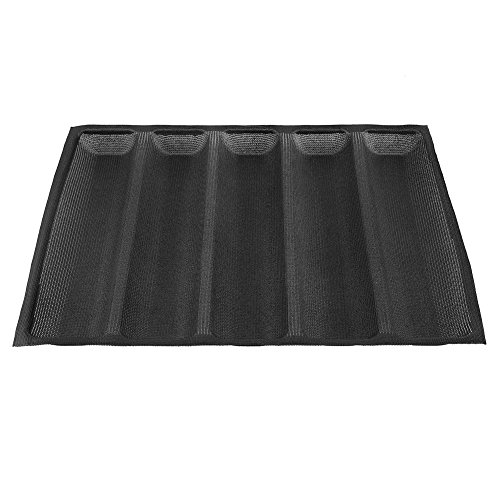 Vbestlife Formas De Silicona Para Hornear Pan Perforadas, Antiadherente, Forma Oblonga, 5 Panes Baguette Francés Baguette Francés Forros Para Hornear Pan Para Tapete De Alimentos, Herramienta Para