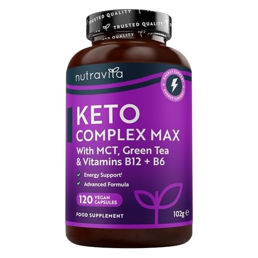 Keto Complex Max - Suministro para 2 mes (120 cápsulas) - Píldoras Dietéticas Keto para Hombres y Mujeres - MCT, té verde, vitaminas y minerales - fabricado por Nutravita