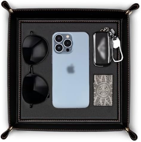 VLANDO Entryway Organizer Tray – Minimalist PU Leather Valet Tray...
