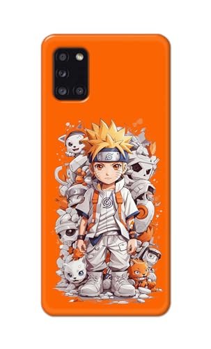Image of Plastic Printfidaa Printed Hard Back Cover Case For Samsung Galaxy A31 Back Cover (Famous Anime Cartoon Character) -112,Orange