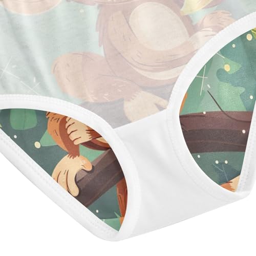Cute Cartoon Monkey Green Panties for Girls, Toddler Girl Panties, Cotton Girls Underwear, 2–8 Years4