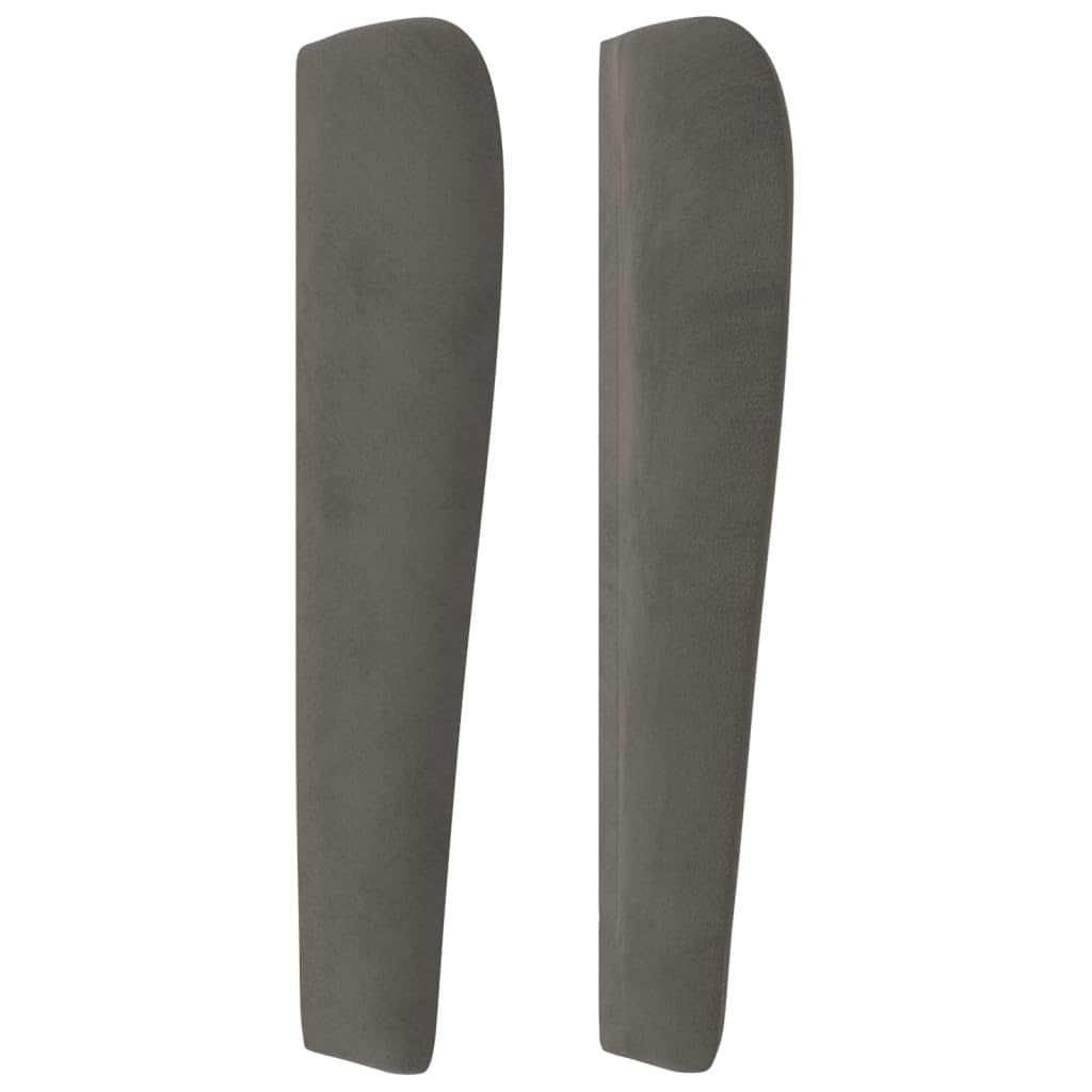Cabecero de terciopelo gris oscuro, 163 x 23 x 118/128 cm, altura ajustable para somier y cama tapizada, respaldo con orejas, diseño moderno para dormitorio