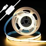 PERVADEO COB LED Streifen 1M Warmweiß 3000K USB Dimmbar LED Strip 320LEDs/m 5V Selbstklebend LED Light band für TV LED Hintergrundbeleuchtung Hängeschrankunterbeleuchtung