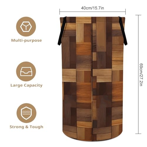 Panier à linge en bois imprimé imperméable et grande capacité - 3