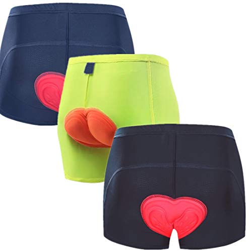 3D Padded Cycling Underwear Shorts - Breathable Quick Dry Bike Pants - Lightweight Bicycle Undershorts - Women & Men (S, Black)