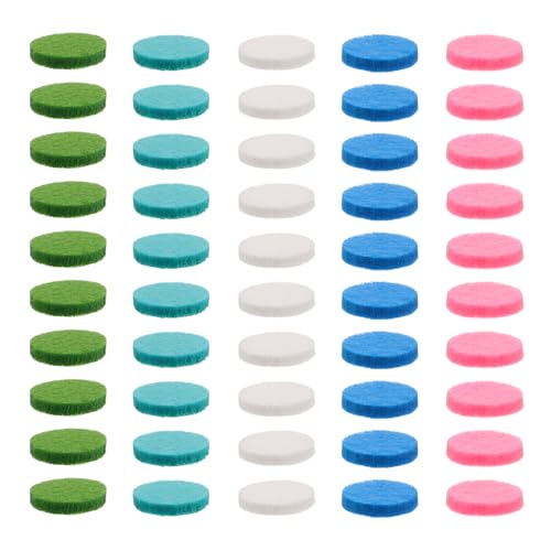 Veemoon Almohadillas de Algodón Redondas para Aromaterapia 100 Unidades 25 Mm Recambio para Difusores de Aceites Esenciales Colgantes Multi Color Fibra de Algodón para Humidificador