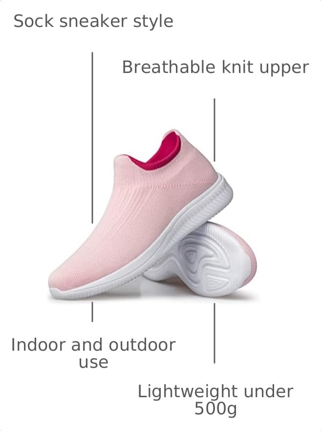 Image of vibdiv Pull-on Shoes Women Sock Sneakers Casual Lightweight Walking Jogging Yoga Indoor Outdoor Travel