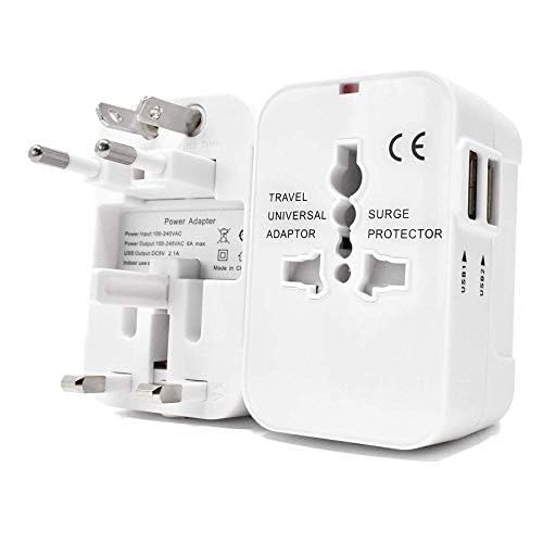 Universal Travel Adapter with Dual USB Ports, Worldwide International All-in-One Multi Plug Charger, Universal Power Adapter with Surge Protector & LED Indicator for 180+ Countries, White-picture-30
