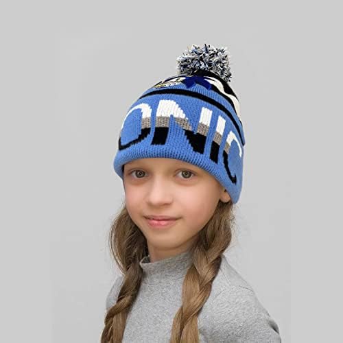 Bonamana Sonic The Hedgehog Beanies Hat Black Knitted Hat for Children Sonic Hat Soft Winter Daily Knitted Cap Gifts for Kid Boys Girls Teenagers