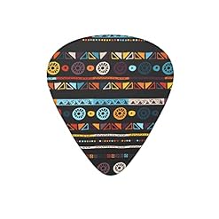Lot de 12 médiators de guitare ethniques exotiques géométriques noirs pour guitare électrique, basse acoustique, cadeau avec boîte - Les Beatles, Paul McCartney, John Lennon, RIngo Starr, George Harrison