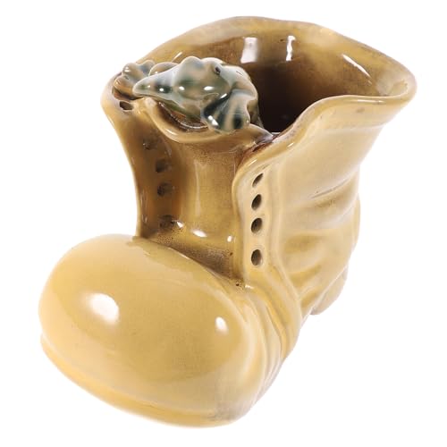 CAXUSD Cartoon Boots Shaped Succulent Flower Pot Ceramic Planter for Indoor Plants Office Window Sill Decoration Unique
