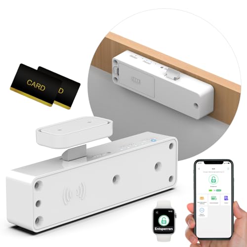Eseesmart Smart Schubladenschloss, RFID Elektronisch Schrankschloss mit APP NFC Schloss, Schubladensicherung Baby Möbel Schloss für Schrank Schublade Kasten Cabinet Drawer