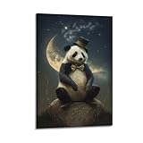 Photo Gallery sfjjkh poster vintage con panda e luna, stampa artistica da parete, su tela, per soggiorno, camera da letto, 30 x 45 cm, con cornice Photo Gallery sfjjkh poster vintage con panda e luna, stampa artistica da parete, su tela, per soggiorno, camera da letto, 30 x 45 cm, con cornice