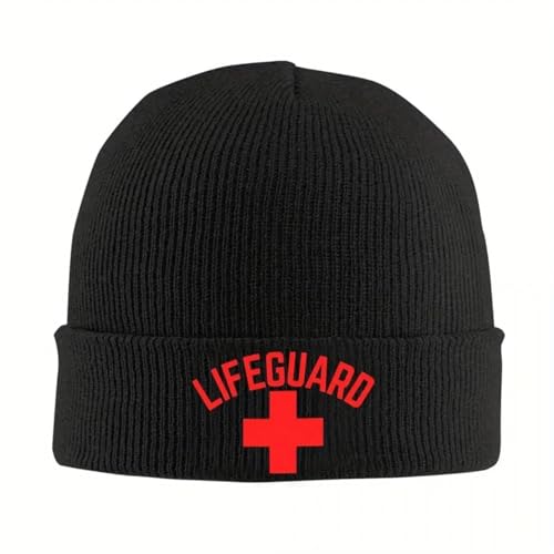 Gorros de Gorro con Logo Rojo de LiftGuard Gorros de Gorro de Capucha Uni Adult Cute Knit Hit de Exterior Patrón de Otoño Cálidos Soft Caps