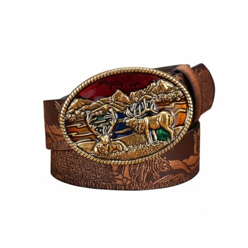 Ceinture western boucle cerf relief montagne paysage faune mixte