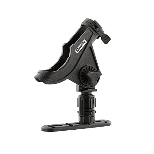 Scotty #282-Bk Baitcaster Rod Holder W/Gearhead & Track (Black) #TOP1