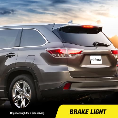 Image of Nilight Third Brake Light Tail High Mount 3rd Stop Lights Smoked Lens for Toyota 4Runner 2010-2016 Highlander 2014-2016 Prius 2010-2015 Prius C Prius V 2012-2016 Sienna 2011-2016 Van SUV Rear Cab