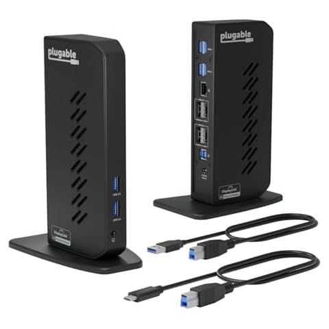 Plugable USB 3.0 and USB-C Dual 4K Display Docking Station Cover