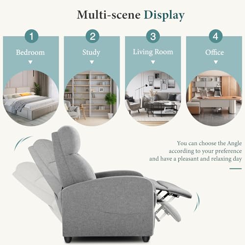 image for SMUG Recliner Chair for Living Room, Leather Recliners, Home Theater S