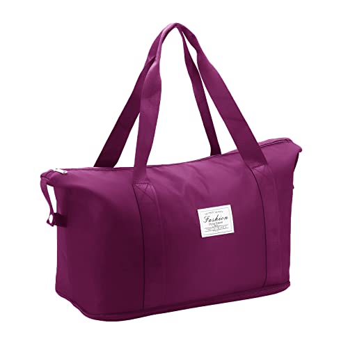 Sac de voyage pour femme - Grand sac de transport - Sac de sport avec poche nasale, violet foncé, loisirs Cover