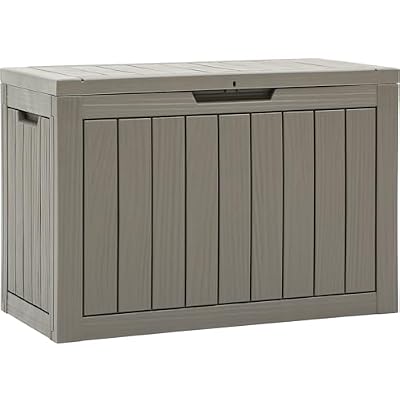 YITAHOME 45 Gallon Deck Box, Outdoor Storage Box for Patio Cushions, Outdoor Tools, Gardening Tools, Sports Equipment, and Throw Pillows, Lockable and Waterproof, Brown