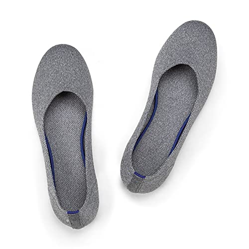 Image of Frank Mully Women's Ballet Flat Shoes Knit Dress Shoes Round Toe Slip On Ballerina Flats for Woman Low Wedge Comfort Soft