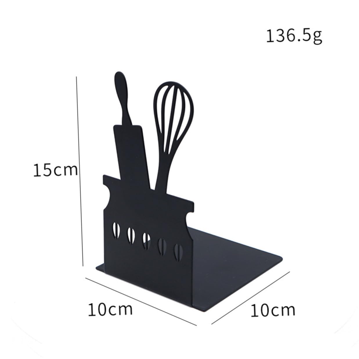 POPETPOP Sujetalibros Metálicos Negros 2piezas para Libros y Revistas, Soporte Resistente Que Mantiene los Libros en Posición Vertical para Decoración de Escritorio o Librería