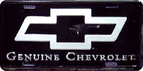 Genuine Chevrolet embossed metal auto tag 6 x 12