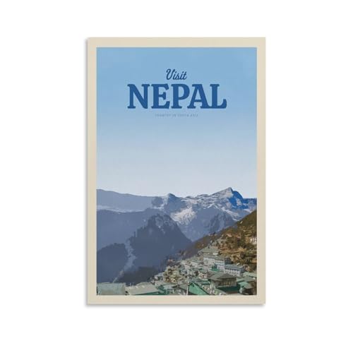 Jdheeh Posters vintage du Népal, affiches de voyage, affiches d'art sur toile, décoration murale, affiches de 20 x 30 cm
