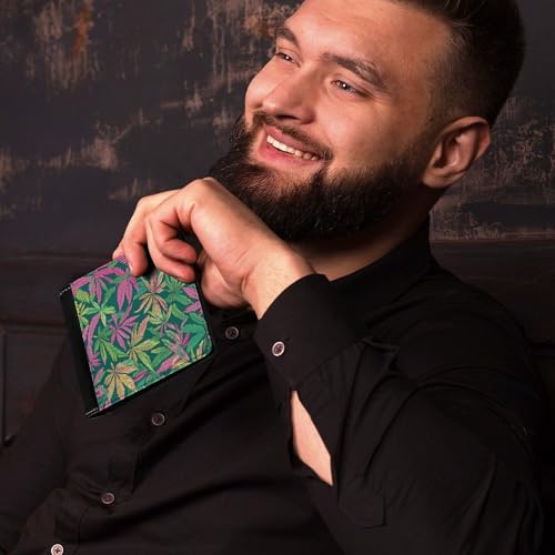 Hawaii Weed Leaves Fashion Bifold Wallets for Men Women Slim & Thin Credit Card Holder Wallet Purse4