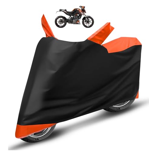 Image of Auto Hub Water Resistant Bike Body Cover for KTM Duke 125 - Black /Orange