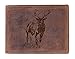 Produktbild Greenburry Vintage Herren Leder-Geldbörse mit Hirsch Motiv I Jäger Geldbeutel braun I Leder-Portemonnaie für Jäger I2,5x8,5x2,5 cm