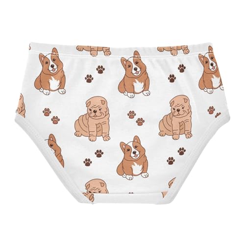 Wusikd Cute Puppies Girls' Underwear Cotton Lovely Pets Girls Briefs Soft Toddler Underwear 8T2