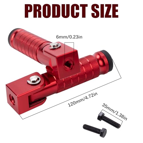 Image of Motorcycle Foot Pegs, Foldable Footpegs Pedals 90 CNC Passenger Footrests Minibike M8 Install Bolts Fit for Dirt Bike Foot Pegs Yamah a, H0NDA, Su zuki, Aprili a Universal Folding Foot Pegs red