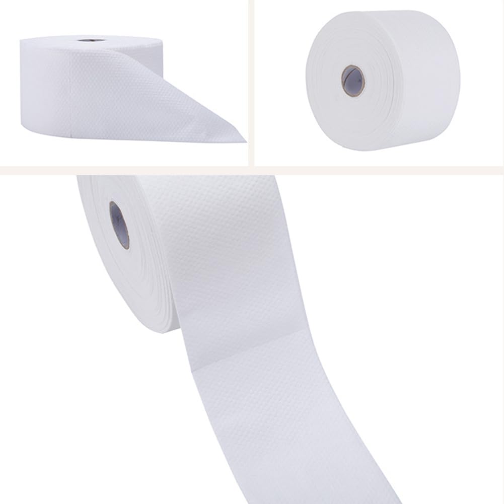 1 Roll White Non-woven Fabric Disposable Face Towel Soft Facial Towelette Makeup Remover Wet Dry Wipes Thick Comfortable Cotton Cosmetic Pads - Image 3