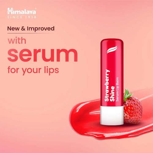 Image of Himalaya Strawberry Shine Serum Infused Lip Balm 4.5G | For Smooth and Nourished Lips | 100% Natural Color & SPF 25 UV Protection